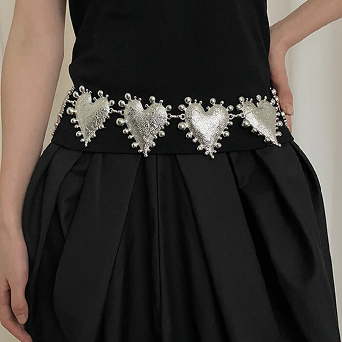 VILZSTUDIOS Fashionable heart chain belt for stylish outfits