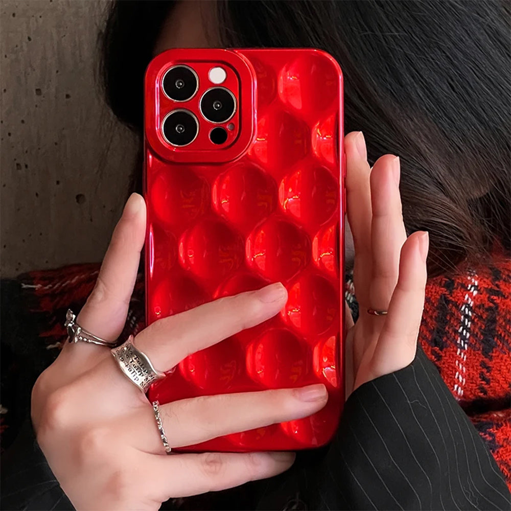 VILZSTUDIOS 3D bubble phone case in red color