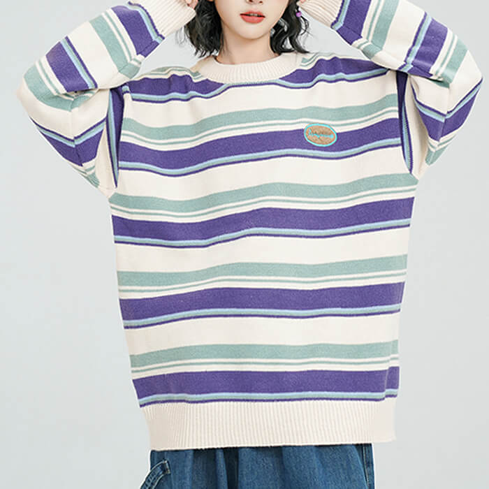 VILZSTUDIOS striped oversized sweater