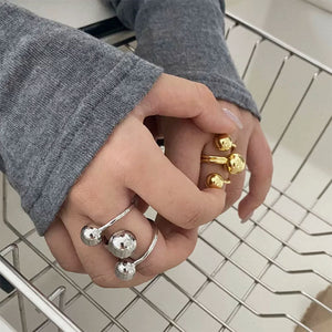 VILZSTUDIOS Adjustable triple ball statement ring for stylish accessories