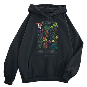 VILZSTUDIOS Botanical graphic oversized hoodie for streetwear fashion