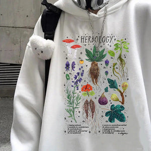 VILZSTUDIOS Botanical graphic oversized hoodie for streetwear fashion