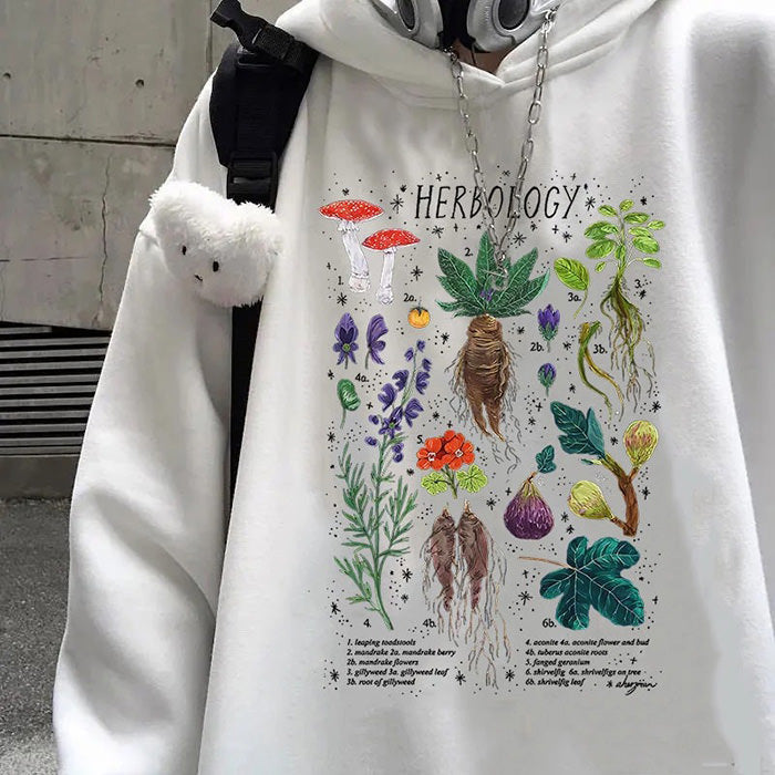 VILZSTUDIOS Botanical graphic oversized hoodie for streetwear fashion