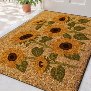 VILZSTUDIOS natural tan door mat with colorful botanical print options