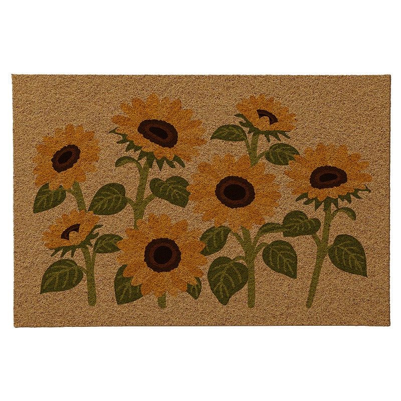 VILZSTUDIOS natural tan door mat with colorful botanical print options