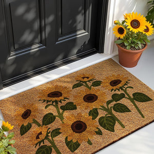 VILZSTUDIOS natural tan door mat with colorful botanical print options