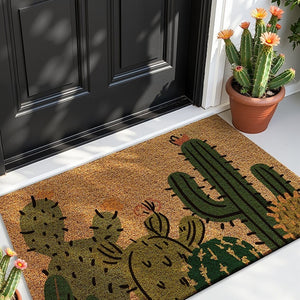 VILZSTUDIOS natural tan door mat with colorful botanical print options