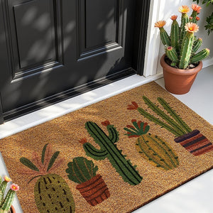 VILZSTUDIOS natural tan door mat with colorful botanical print options