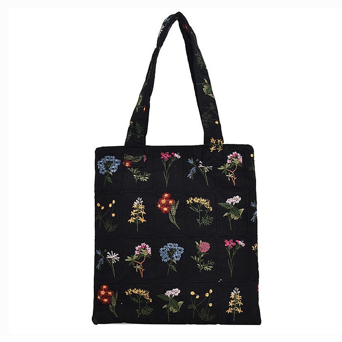 VILZSTUDIOS Stylish tote bag with floral embroidery design
