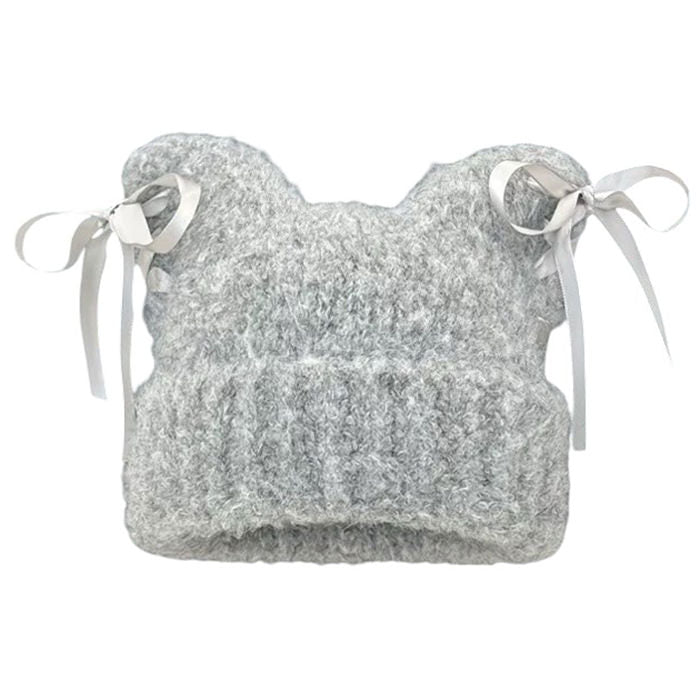 VILZSTUDIOS Cat ear beanie with bows