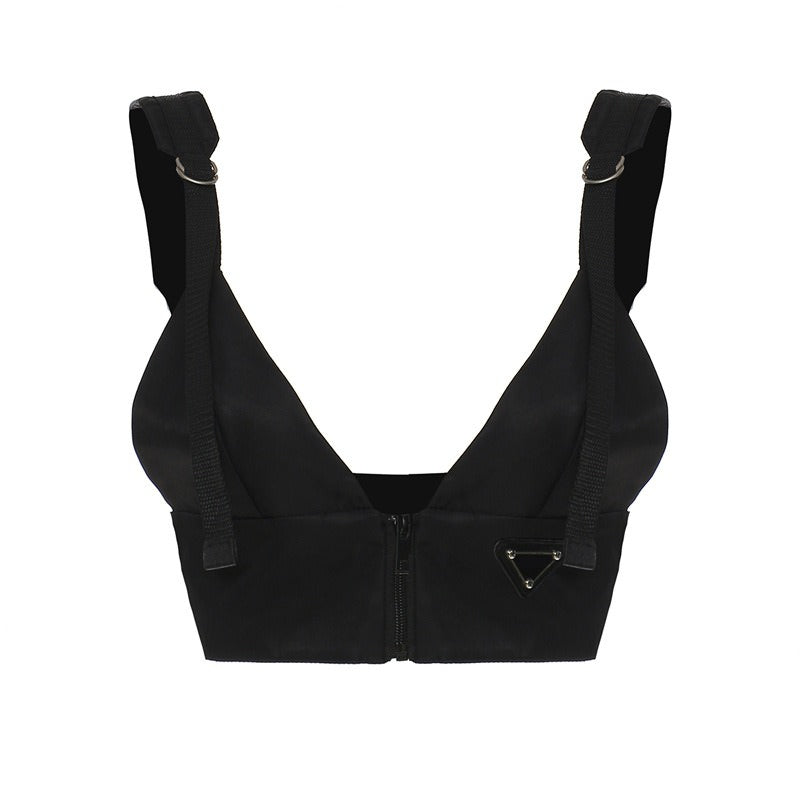 VILZSTUDIOS Buckle Detail Zip Up Chic Top product image