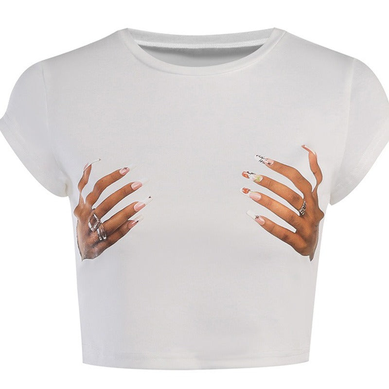 VILZSTUDIOS Hand print crop top for fashion-forward style