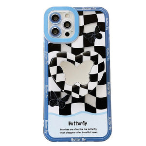 VILZSTUDIOS Stylish phone case with butterfly checkered design
