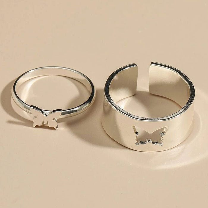 VILZSTUDIOS Couples rings set with butterfly design