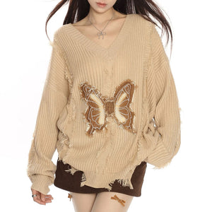 VILZSTUDIOS Butterfly inspired worn sweater from VILZSTUDIOS