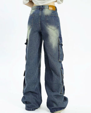VILZSTUDIOS Casual cargo wide-leg jeans from VILZSTUDIOS