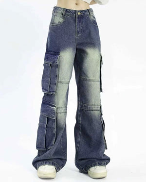 VILZSTUDIOS Casual cargo wide-leg jeans from VILZSTUDIOS
