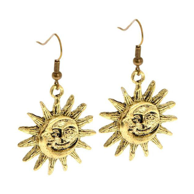 VILZSTUDIOS Celestial charm earrings featuring a sun and moon design