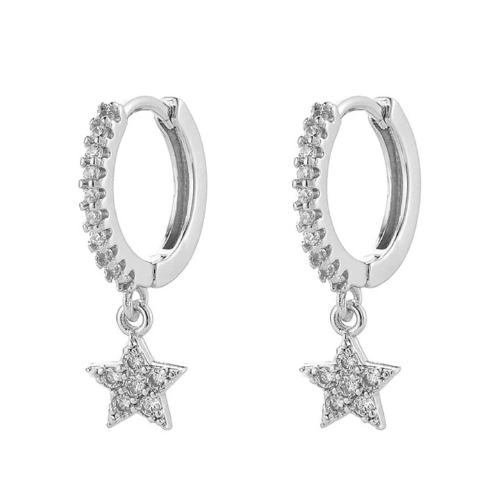 VILZSTUDIOS Stylish hoop earrings with star pendant details