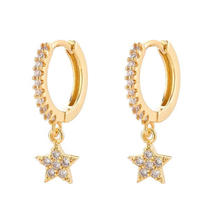 VILZSTUDIOS Stylish hoop earrings with star pendant details