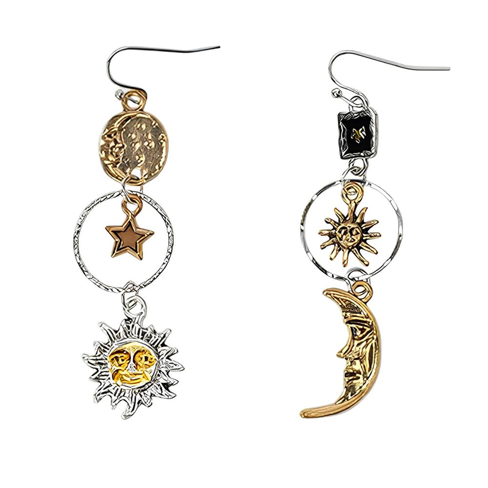 VILZSTUDIOS Stylish earrings featuring sun and moon design