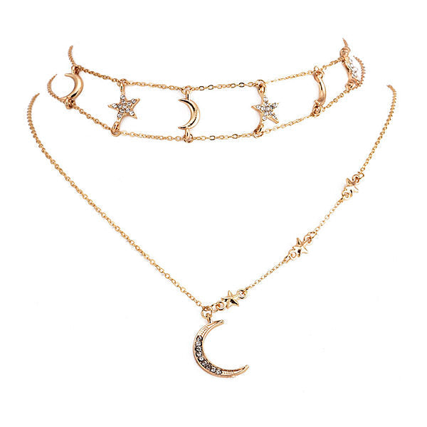 VILZSTUDIOS Celestial choker necklace featuring sun and moon design