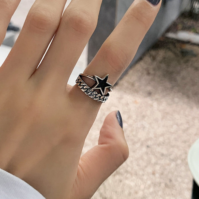 VILZSTUDIOS Adjustable celestial link duo band ring