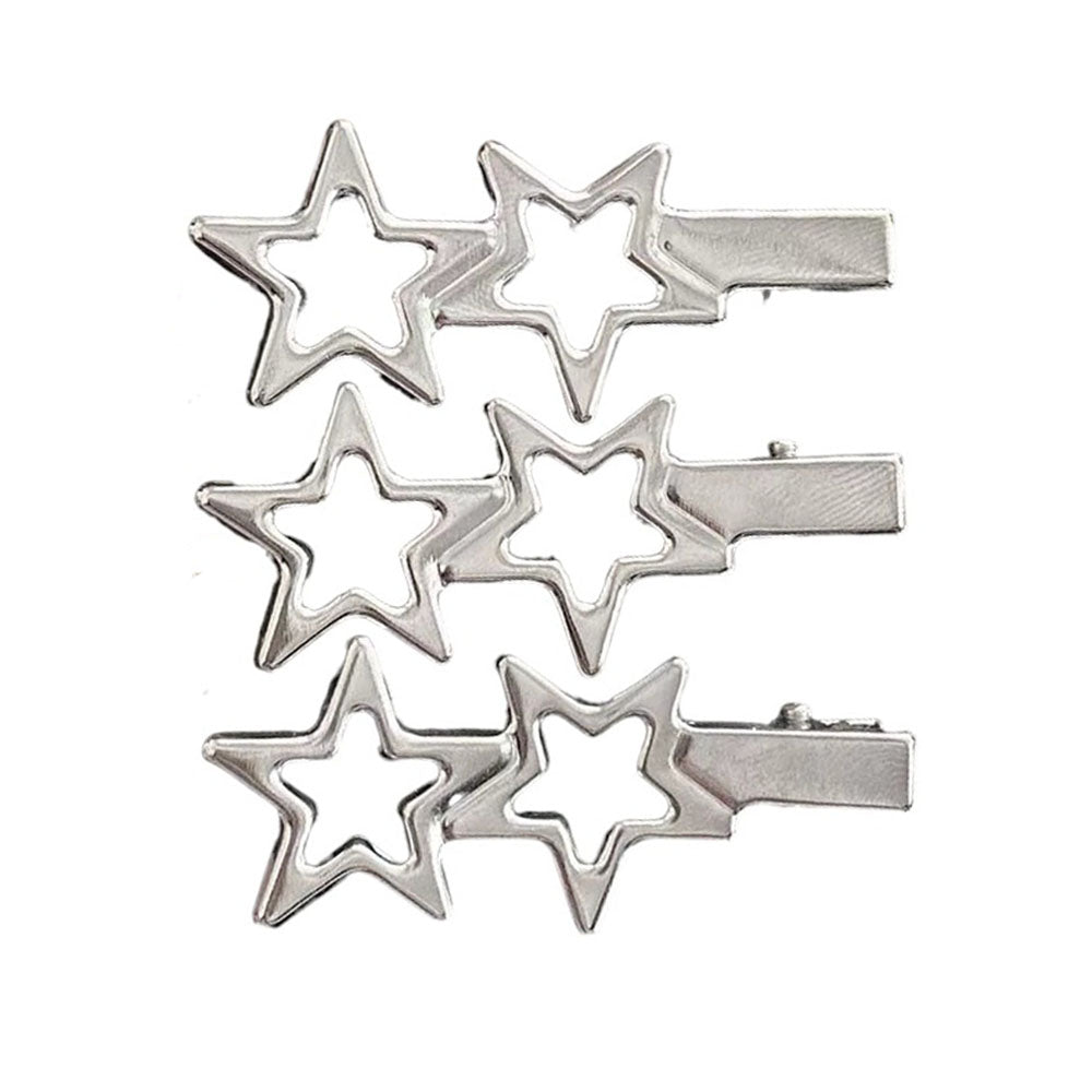 VILZSTUDIOS Set of three silver star hair clips