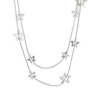 VILZSTUDIOS Layered necklace with silver chains and star pendants
