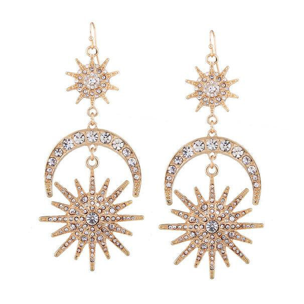 VILZSTUDIOS Stylish earrings featuring sun and moon design