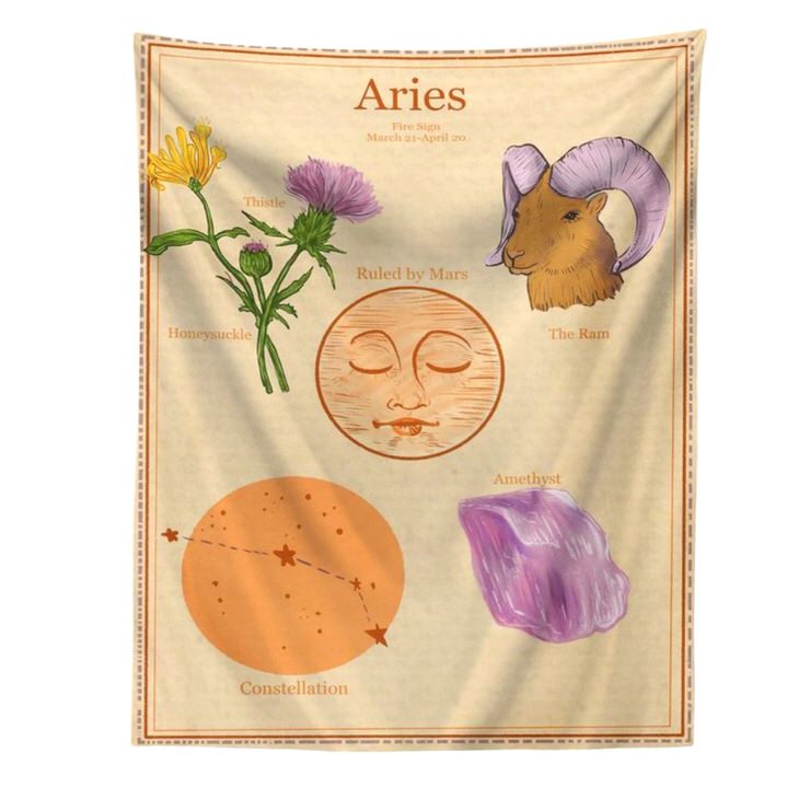 VILZSTUDIOS Horoscope aesthetic tapestry for wall decor