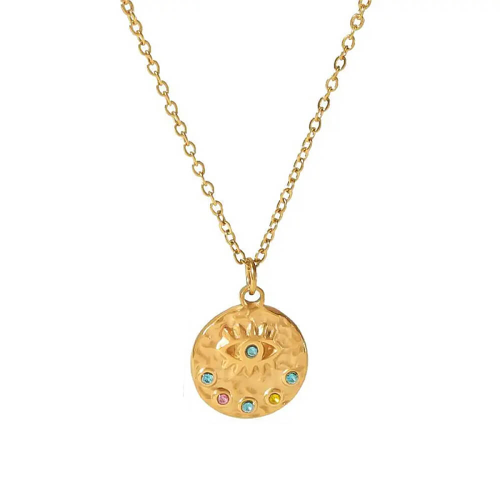 VILZSTUDIOS Layered coin necklace with celestial designs