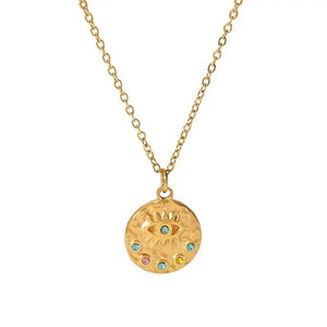 VILZSTUDIOS Layered coin necklace with celestial designs