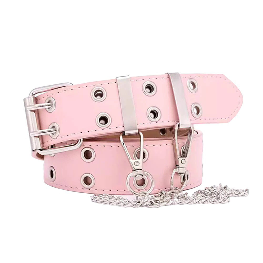 VILZSTUDIOS Chained pastel belt with grommets and D-rings
