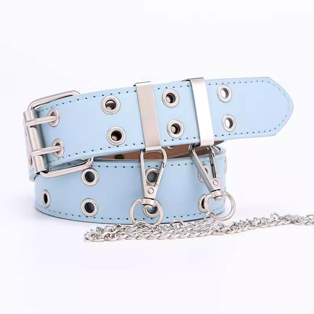 VILZSTUDIOS Chained pastel belt with grommets and D-rings