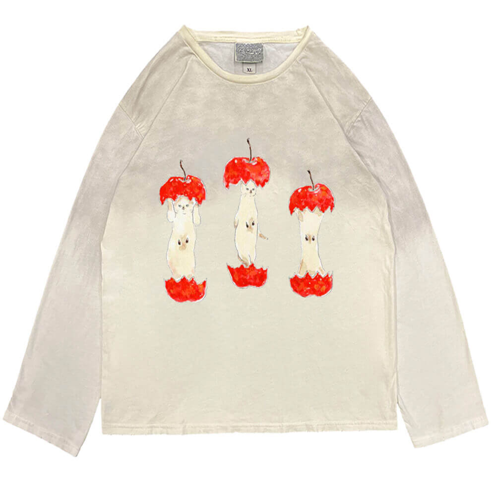 VILZSTUDIOS Apple core graphic long sleeve tee
