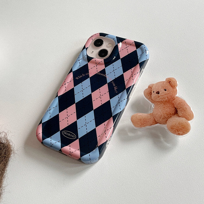 VILZSTUDIOS Argyle Bear PopSocket iPhone Case