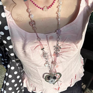 VILZSTUDIOS Charming beaded heart necklace accessory