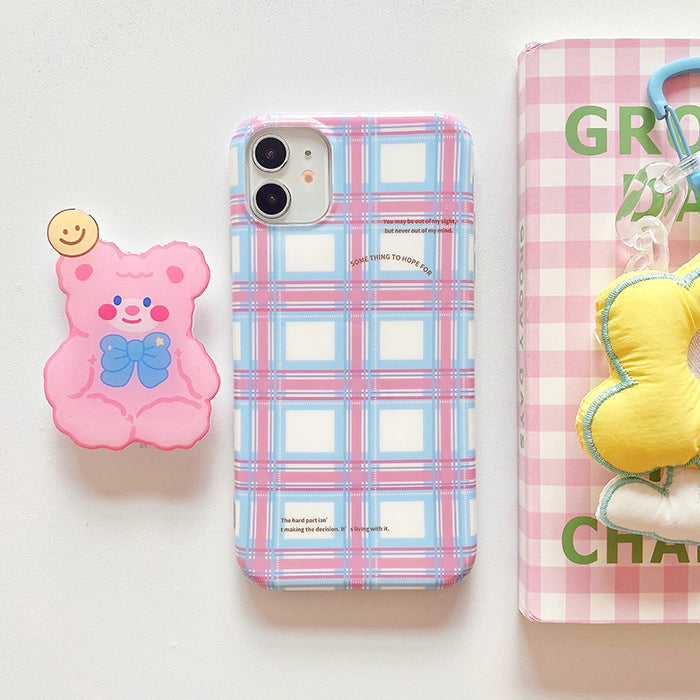 VILZSTUDIOS Stylish phone case with bear and checkered design