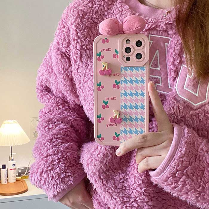 VILZSTUDIOS Stylish iPhone case with cherry bow design