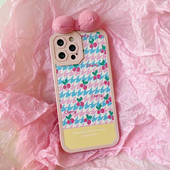 VILZSTUDIOS Stylish iPhone case with cherry bow design