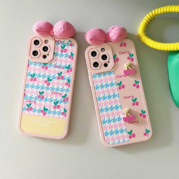 VILZSTUDIOS Stylish iPhone case with cherry bow design