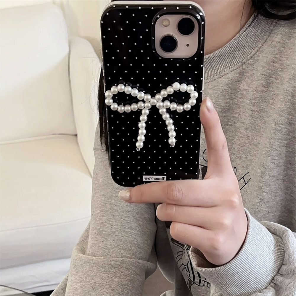 VILZSTUDIOS Stylish polka dot iPhone case with bow design
