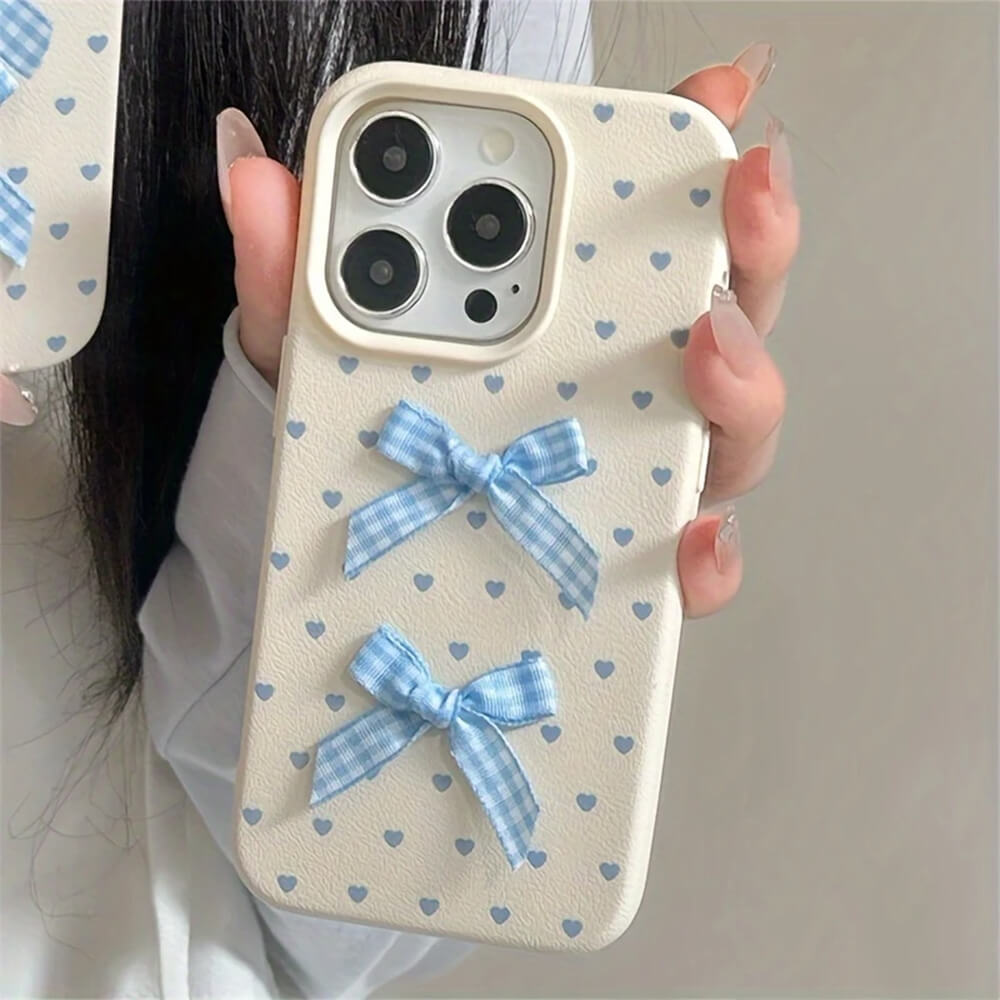 VILZSTUDIOS Stylish iPhone case with bows and heart dots
