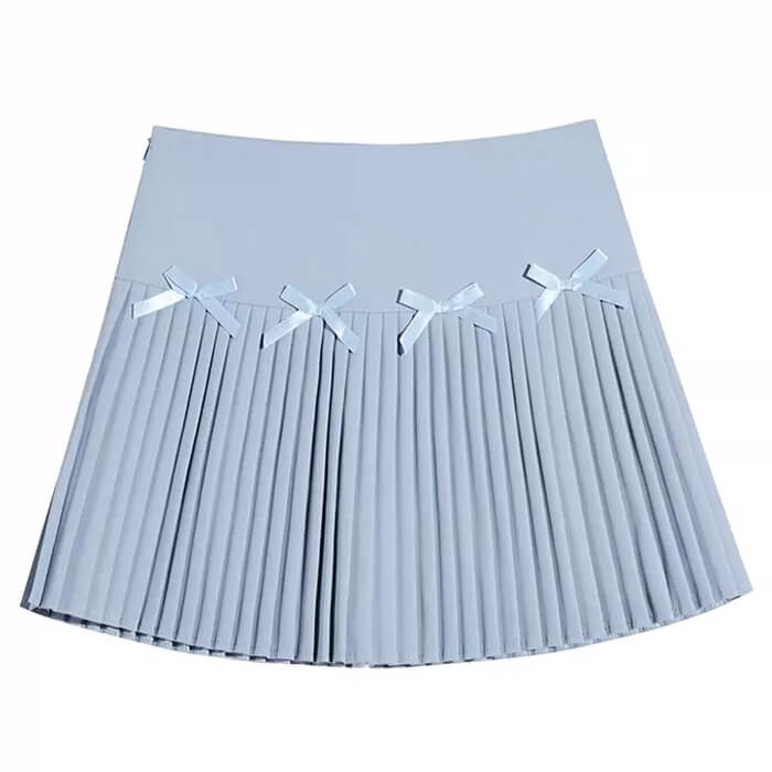 VILZSTUDIOS Charming pleated mini skirt with bows design