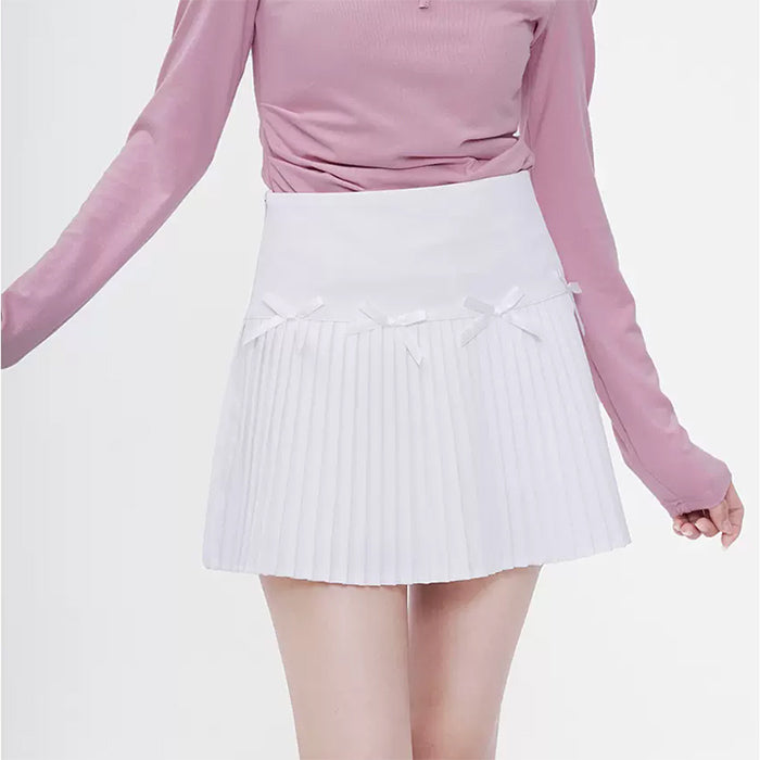 VILZSTUDIOS Charming pleated mini skirt with bows design