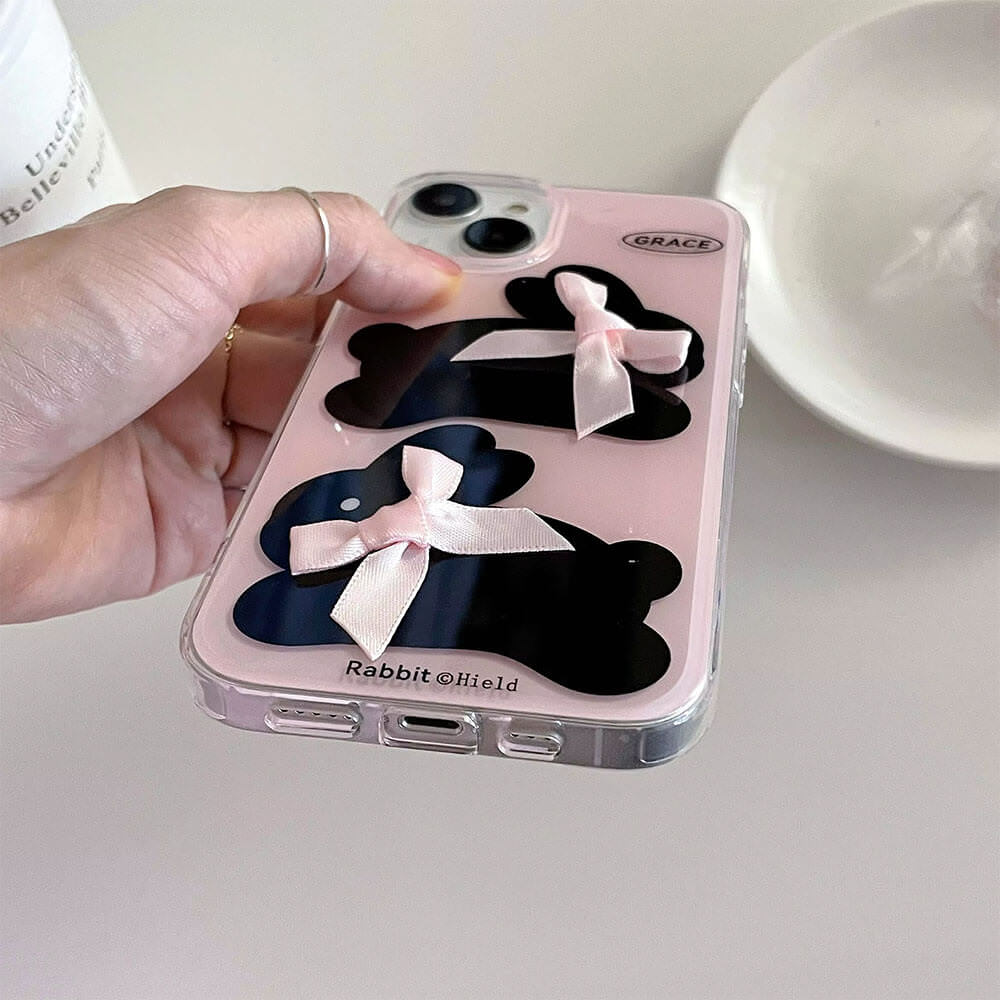 VILZSTUDIOS Cute Bunny & Bows iPhone Case