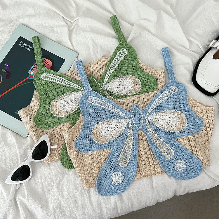 VILZSTUDIOS Butterfly crochet top for indie aesthetic fashion