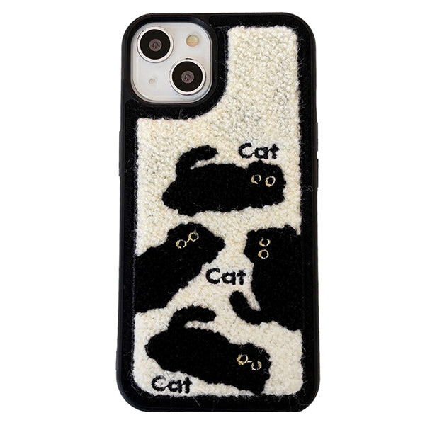 VILZSTUDIOS Stylish embroidered iPhone case with cat design