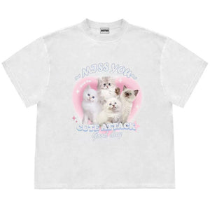 VILZSTUDIOS Charming graphic t-shirt featuring kittens and playful text